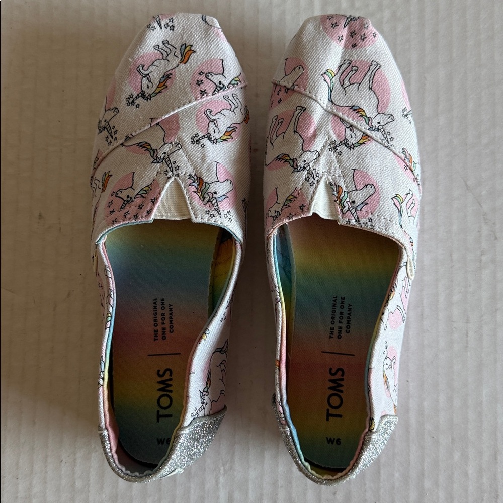 Toms Classic Pastel Glitter Unicorn Alpargata Flats - Picture 10 of 11